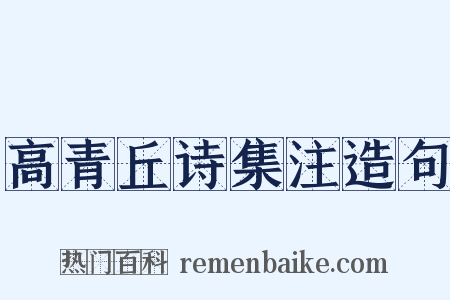 高青丘诗集注造句是什么意思的图片